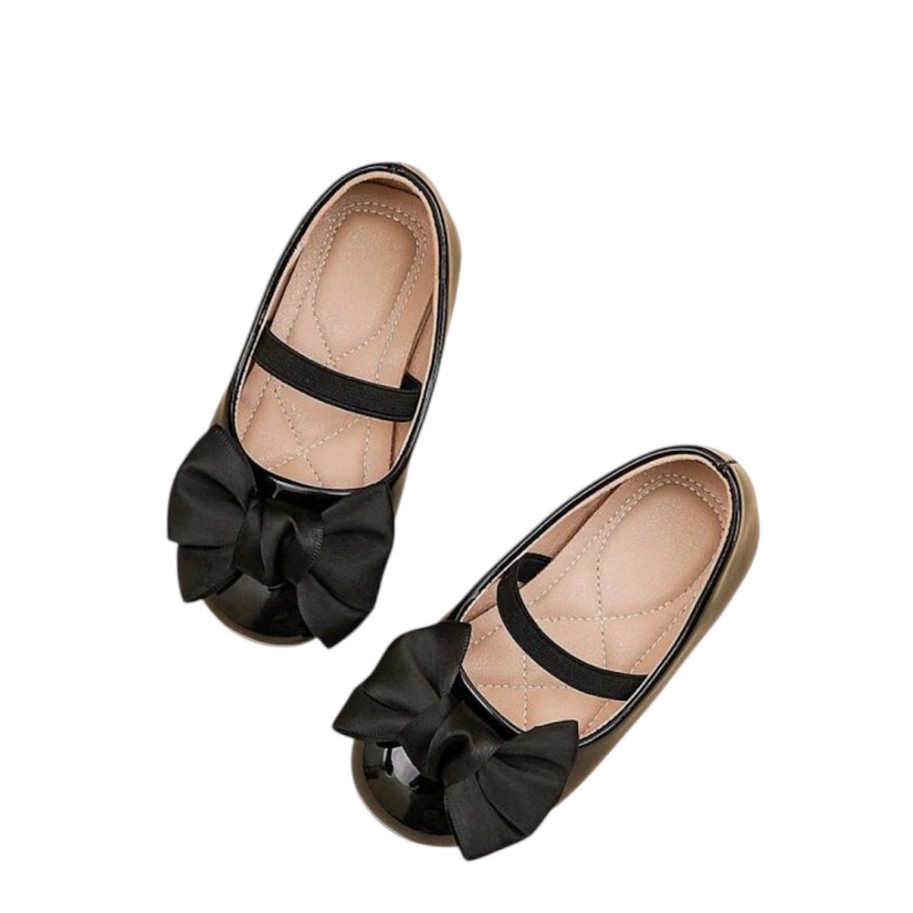 SHEIN Kids Black Bow Kids Shoes